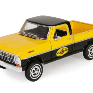 1969 Ford F-100 Pickup Truck “Pennzoil” Yellow and Black “Running on Empty” Series 7 1/24 Diecast Model Car by Greenlight