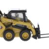 CAT Caterpillar 242D3 Wheeled Skid Steer Loader with Work Tools and Operator Yellow “High Line Series” 1/50 Diecast Model by Diecast Masters