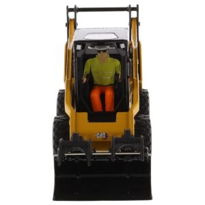 CAT Caterpillar 272D3 Skid Steer Loader with Operator Yellow “High Line” Series 1/32 Diecast Model by Diecast Masters