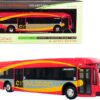 Proterra ZX5 Battery-Electric Transit Bus DC Circulator “Lincoln Memorial” (Washington D.C.) Red and Gray with Yellow Stripes “The Bus & Motorcoach Collection” 1/87 (HO) Diecast Model by Iconic Replicas