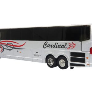 Prevost H3-45 Coach Bus “Cardinal Transportation” Silver Metallic with Graphics Limited Edition 1/87 (HO) Diecast Model by Iconic Replicas