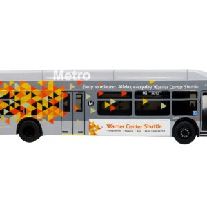 New Flyer Xcelsior XN40 Transit Bus “Los Angeles Metro – Warner Center Shuttle” Gray with Graphics “The Bus & Motorcoach Collection” Limited Edition 1/87 (HO) Diecast Model by Iconic Replicas