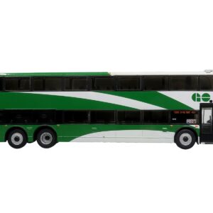 Alexander Dennis Enviro 500 Double Decker Bus “GO Transit” White and Green “North American Bus & Motorcoach Collection” Limited Edition to 504 pieces Worldwide 1/87 (HO) Diecast Model by Iconic Replicas