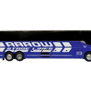 Prevost H3-45 Coach Bus “Arrow Stage Lines” Blue with White Graphics Limited Edition 1/87 (HO) Diecast Model by Iconic Replicas