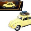 1967 Volkswagen Beetle with Roof Rack and Luggage Yellow 1/18 Diecast Model Car by Road Signature