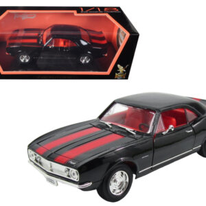 1967 Chevrolet Camaro Z/28 Black with Red Stripes 1/18 Diecast Model Car by Road Signature