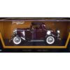 1932 Ford 3-Window Coupe Burgundy with Black Top 1/18 Diecast Model Car by Road Signature