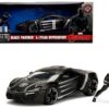 Lykan Hypersport Black with Black Panther Diecast Figurine “Avengers” “Marvel” Series 1/24 Diecast Model Car by Jada