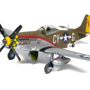 Level 2 Model Kit North American P-51D Mustang Fighter Aircraft with 2 Scheme Options 1/48 Plastic Model Kit by Airfix