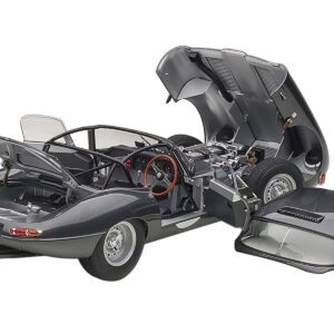 Jaguar Lightweight E Type Roadster RHD (Right Hand Drive) Dark Gray 1/18 Model Car by Autoart