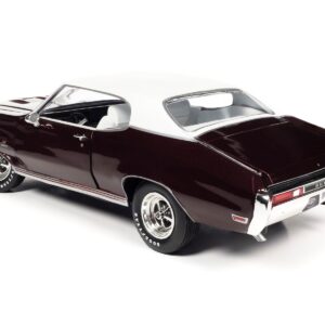 1970 Buick GS Stage 1 Burgundy Mist Metallic with White Top and Interior “Muscle Car & Corvette Nationals” (MCACN) 1/18 Diecast Model Car by Auto World