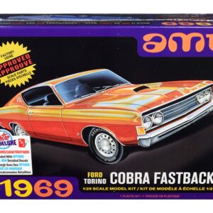 Skill 2 Model Kit 1969 Ford Torino Cobra Fastback 3-in-1 Kit 1/25 Scale Model by AMT