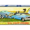 Skill 2 Model Kit “Ford Cal Drag Team” Ford Galaxie with Ford Falcon Funny Car and Trailer Set of 3 Complete Kits 1/25 Scale Models by AMT