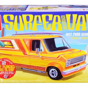 Skill 2 Model Kit 1977 Ford Econoline Surfer Van with Two Surfboards 2-in-1 Kit 1/25 Scale Model by AMT