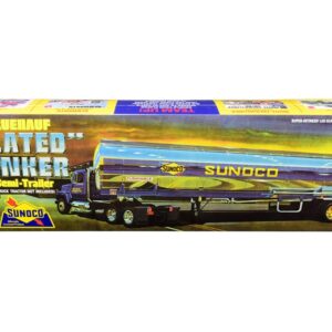 Skill 3 Model Kit Fruehauf Plated Tanker Semi-Trailer “Sunoco” 1/25 Scale Model by AMT