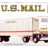 Skill 3 Model Kit Ford C900 Truck Tractor with Trailer “U.S. Mail” 1/25 Scale Model by AMT