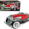 1935 Duesenberg SSJ Speedster Green Metallic with Enamel Red Coves 1/18 Diecast Model Car by Auto World