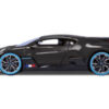 Bugatti Divo Carbon Fiber with Blue Accents “Carbon Series – Bburago 50th Anniversary” 1/18 Diecast Model Car by Bburago