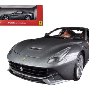 Ferrari F12 Berlinetta Grey 1/18 Diecast Car Model by Hot Wheels