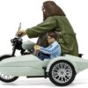 Motorcycle and Sidecar Light Green with Harry and Hagrid Figures “Harry Potter and the Deathly Hallows Part 1” (2010) Movie Diecast Motorcycle Model  by Corgi