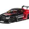 Nissan Skyline LB-ER34 “Super Silhouette” RHD (Right Hand Drive) “ADVAN” Black and Red with Extra Wheels 1/64 Diecast Model Car by CM Models