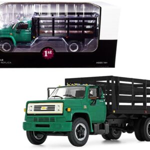 Chevrolet C65 Stake Truck Green and Black 1/34 Diecast Model by First Gear