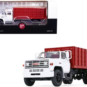 1970s GMC 6500 Grain Truck with Corn Load White and Red 1/34 Diecast Model by First Gear