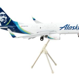 Boeing 737-700BDSF Commercial Aircraft with Flaps Down “Alaska Air Cargo” White with Blue Tail “Gemini 200” Series 1/200 Diecast Model Airplane by GeminiJets