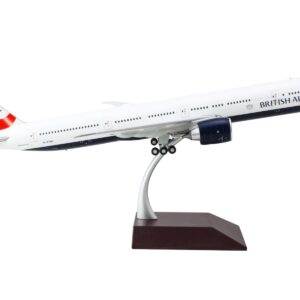 Boeing 777-300ER Commercial Aircraft “British Airways” (G-STBH) White with Striped Tail “Gemini 200” Series 1/200 Diecast Model Airplane by GeminiJets