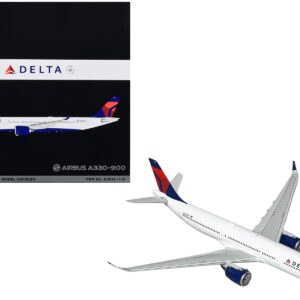 Airbus A330-900 Commercial Aircraft “Delta Air Lines” White with Blue and Red Tail “Gemini 200” Series 1/200 Diecast Model Airplane by GeminiJets