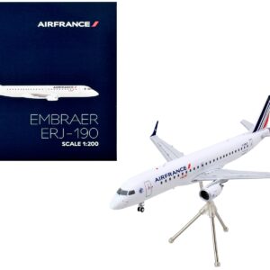 Embraer ERJ-190 Commercial Aircraft “Air France Hop” (F-HBLN) White with Striped Tail “Gemini 200” Series 1/200 Diecast Model Airplane by GeminiJets