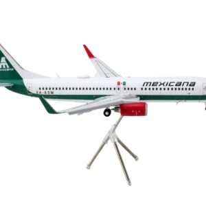 Boeing 737-800 Commercial Aircraft with Flaps Down “Mexicana” (XA-ASM) White with Green Stripes “Gemini 200” Series 1/200 Diecast Model Airplane by GeminiJets