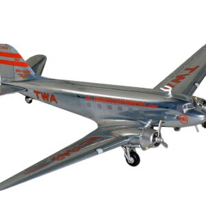 Douglas DC-3 Commercial Aircraft “TWA (Trans World Airlines)” (NC1943) Polished Metal Finish with Red Tail Stripes “Gemini 200” Series 1/200 Diecast Model Airplane by GeminiJets