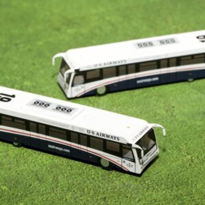 Cobus 3000 Passenger Bus White and Blue “US Airways Shuttle Bus” 2 Piece Set “Gemini 200” Series Diecast Models by GeminiJets