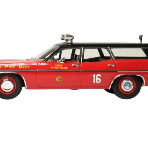 1970 Ford Galaxie Station Wagon “Chicago Fire Department Chief 16th Battalion” Red with Black Top Limited Edition to 300 pieces Worldwide 1/43 Model Car by Goldvarg Collection