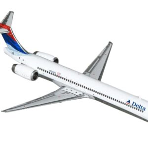 McDonnell Douglas MD-90 Commercial Aircraft “Delta Air Lines” (N910DN) White with Blue and Red Tail 1/400 Diecast Model Airplane by GeminiJets