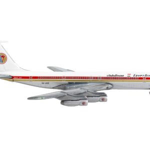 Boeing 707 Commercial Aircraft “EgyptAir” White with Red and Gold Stripes 1/400 Diecast Model Airplane by GeminiJets