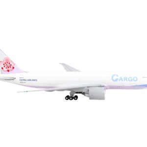 Boeing 777F Commercial Aircraft “China Airlines Cargo” White with Purple Stripes and Tail 1/400 Diecast Model Airplane by GeminiJets