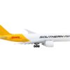 Boeing 777F Commercial Aircraft with Flaps Down “Southern Air – DHL” White and Yellow 1/400 Diecast Model Airplane by GeminiJets