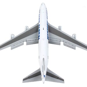 Boeing 747-400F Commercial Aircraft with Flaps Down “Western Global” White with Blue Tail Stripes 1/400 Diecast Model Airplane by GeminiJets