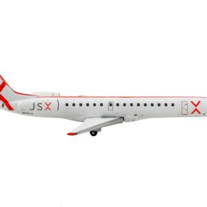 Embraer ERJ-145 Commercial Aircraft “JetSuiteX” White with Red Stripes 1/400 Diecast Model Airplane by GeminiJets