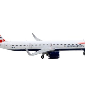 Airbus A321neo Commercial Aircraft “British Airways” White with Tail Stripes 1/400 Diecast Model Airplane by GeminiJets