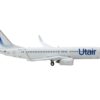 Boeing 737-800 Commercial Aircraft “Utair” White with Blue Tail Stripes 1/400 Diecast Model Airplane by GeminiJets