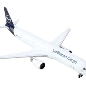 Airbus A321P2F Commercial Aircraft “Lufthansa Cargo” (D-AEUC) White with Blue Tail 1/400 Diecast Model Airplane by GeminiJets