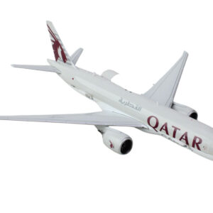 Boeing 777F Commercial Aircraft “Qatar Airways” (A7-BFT) Gray with Tail Graphics “Interactive Series” 1/400 Diecast Model Airplane by GeminiJets