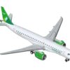 Embraer E190-E2 Commercial Aircraft “Wideroe” (LN-WEA) White with Green Tail 1/400 Diecast Model Airplane by GeminiJets