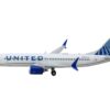 Boeing 737 MAX 8 Commercial Aircraft “United Airlines” (N17265) White with Blue Tail 1/400 Diecast Model Airplane by GeminiJets