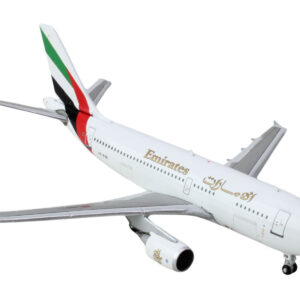 Airbus A310-300 Commercial Aircraft “Emirates Airlines” (A6-EKB) White with Striped Tail 1/400 Diecast Model Airplane by GeminiJets