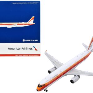 Airbus A321 Commercial Aircraft “American Airlines – PSA” (N582UW) White with Red and Orange Stripes 1/400 Diecast Model Airplane by GeminiJets