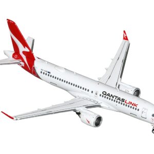 Airbus A220-300 Commercial Aircraft “QantasLink” (VH-X4B) White with Red Tail 1/400 Diecast Model Airplane by GeminiJets